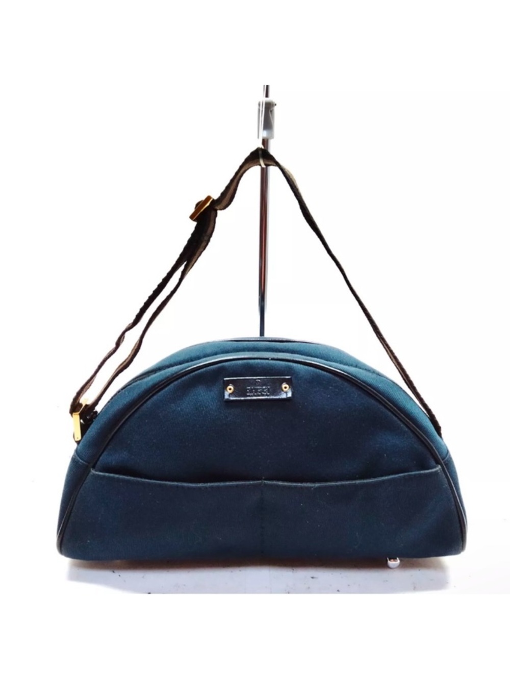 Gucci Navy Canvas Dome Shoulder Bag EUC - Picture 1 of 13